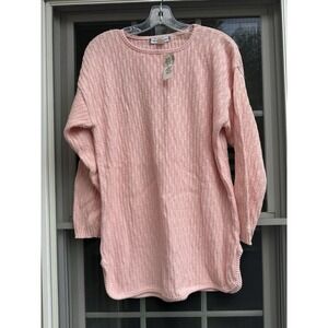 Vintage Reed Hunter pink cotton Granny Sweater  Cottage Size Small New W